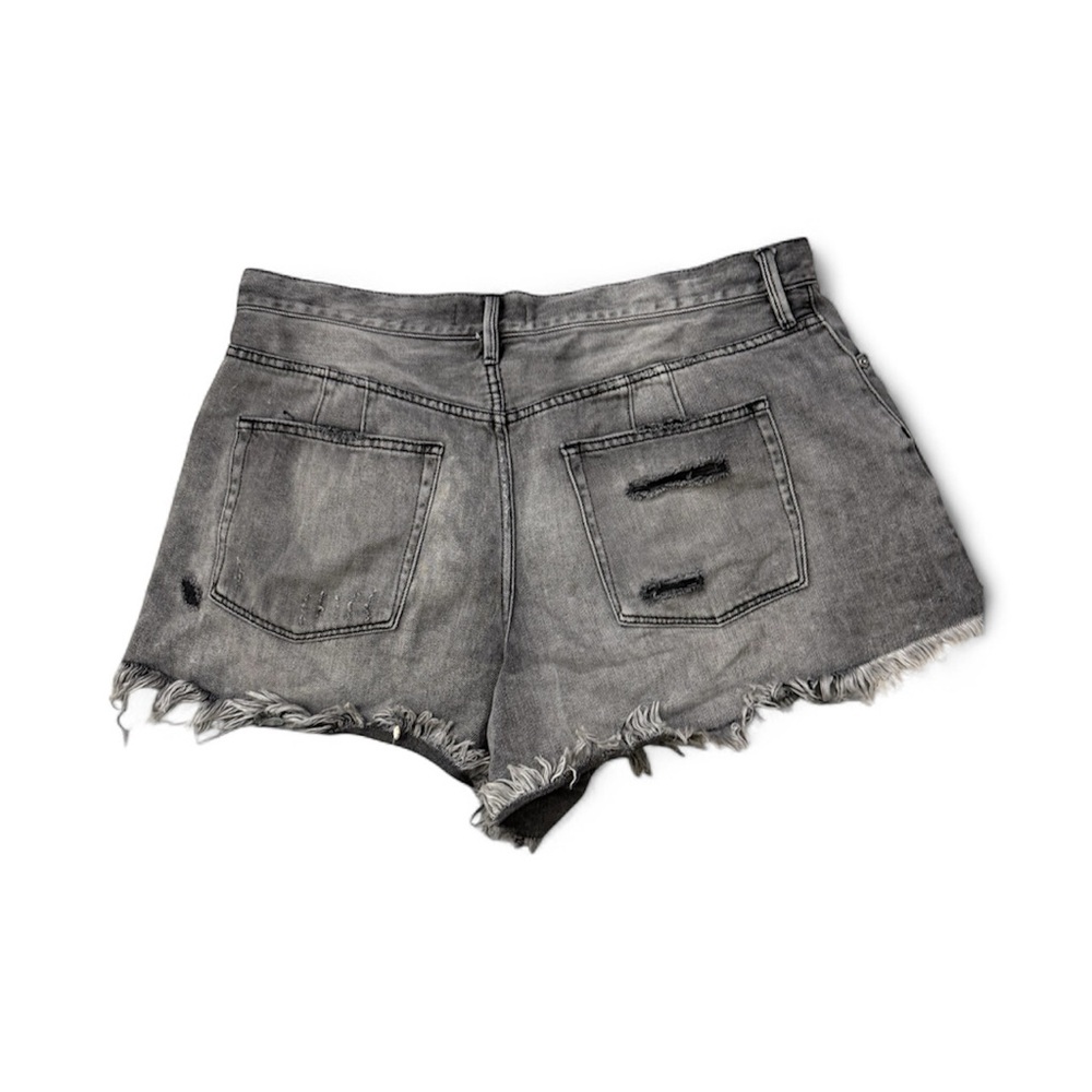 Free People We The Free Gray Distressed Cutoff Denim Shorts 31 - Picture 3 of 3